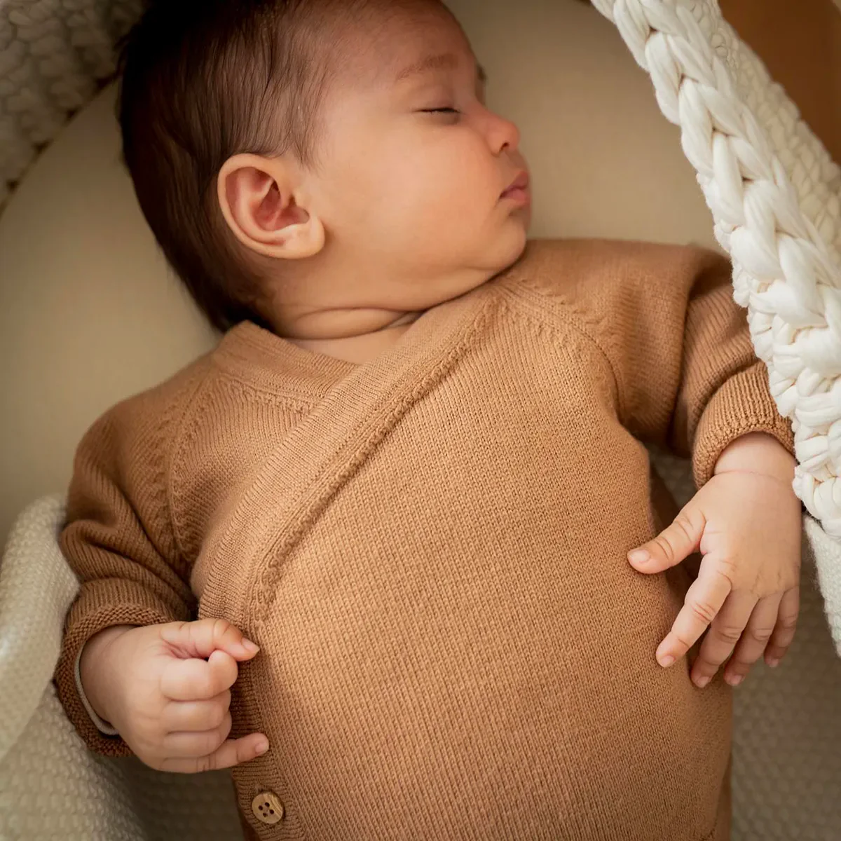 PRE-LOVED WOOLLY BABY JACKET - camel - Image 4