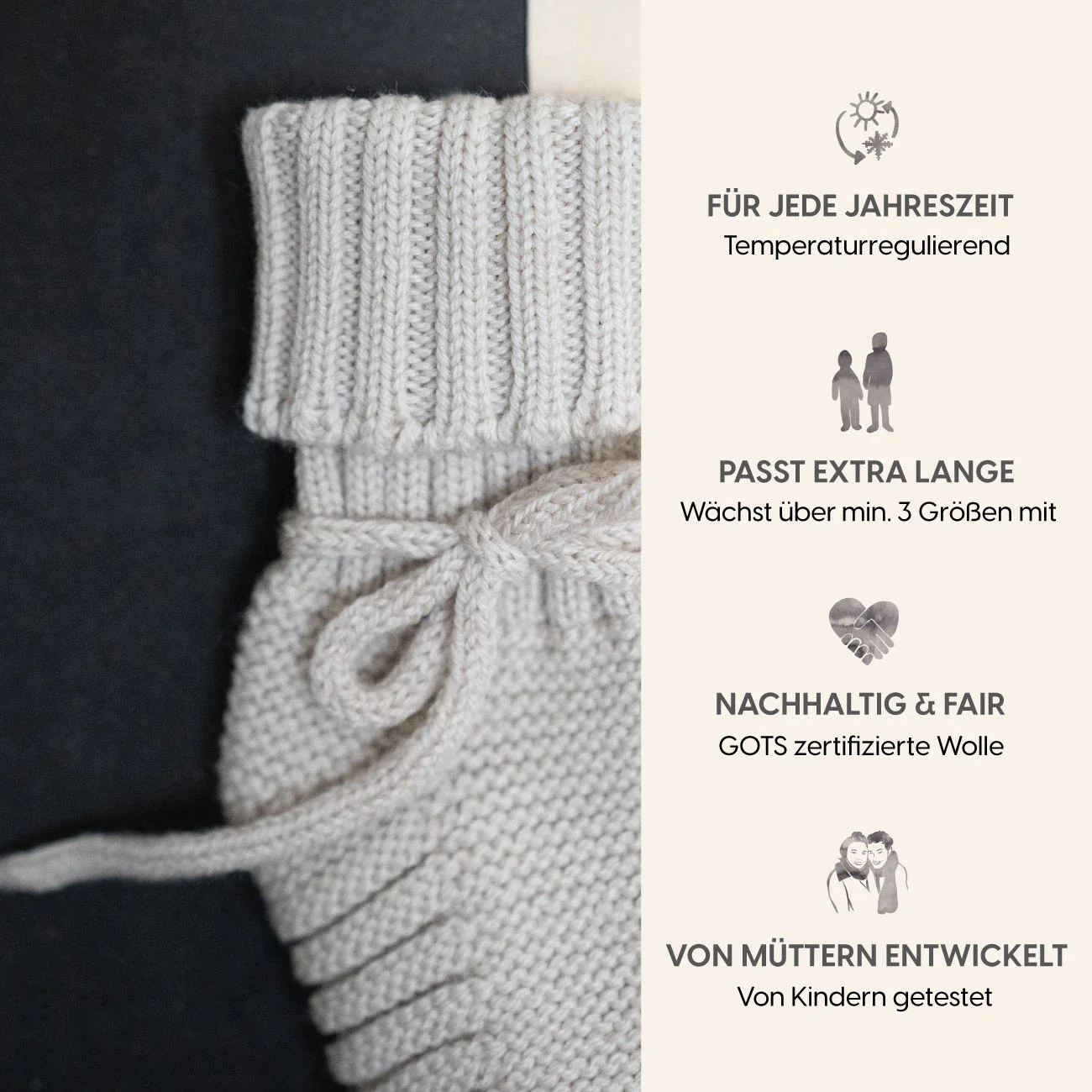 THE WOOLLY BABY BOOTIE - cloud grey - Image 5