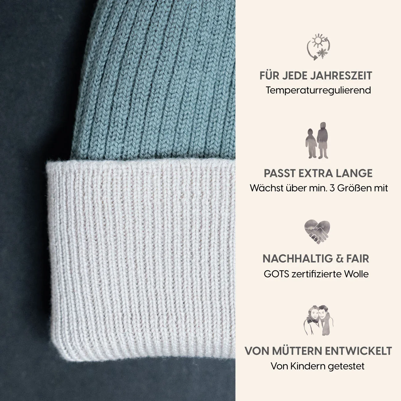THE WOOLLY BEANIE MULTI - sage - Image 2